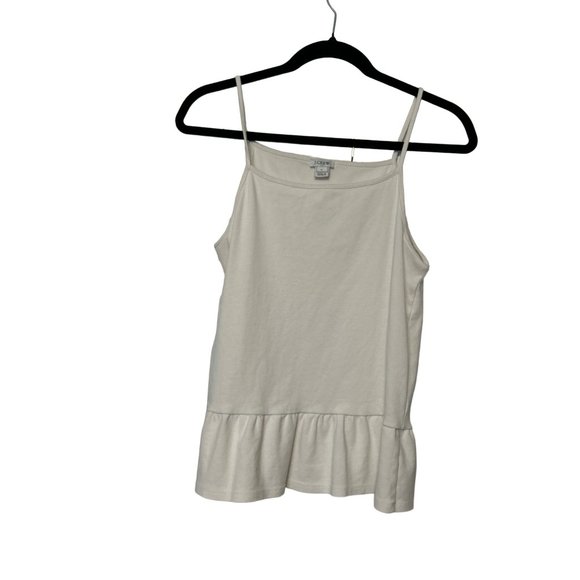 J.crew white ruffled sleeveless strappy tank top women’s size small 1519 - Picture 1 of 5